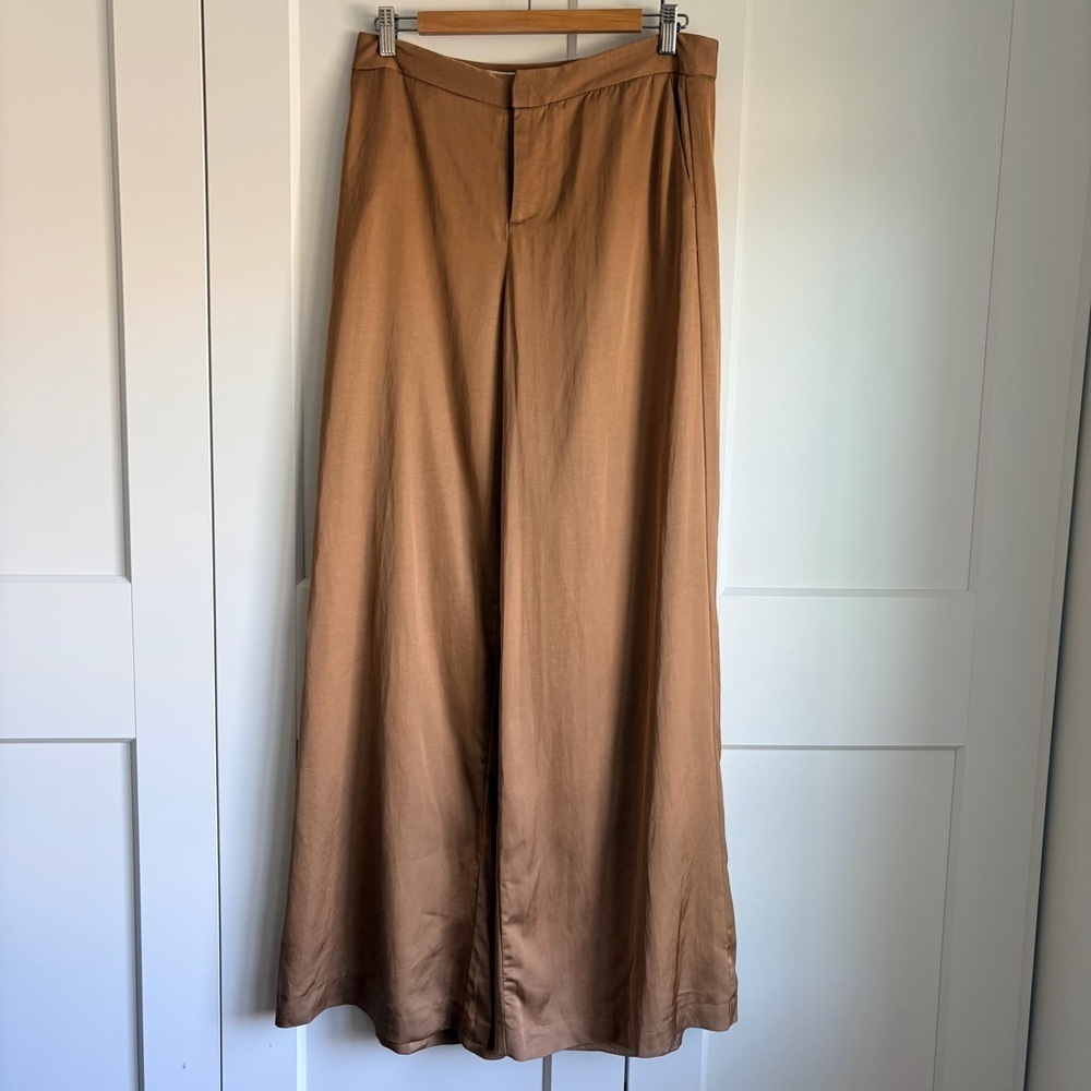 ZARA Caramel Wide Leg Trousers | M - Picture 2 of 4